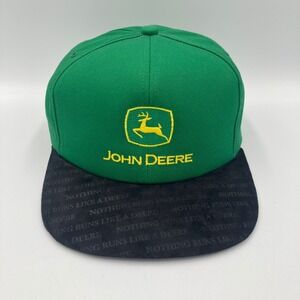 John Deere Green Black Snapback Microfiber Hat‎ Made in USA